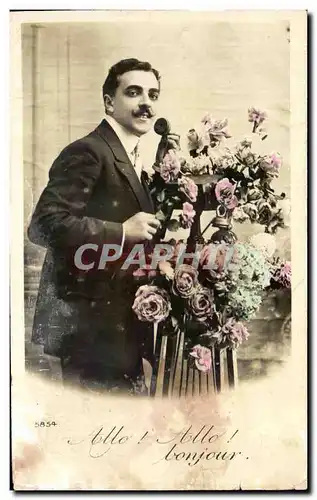 Cartes postales Fantaisie Homme Fleurs