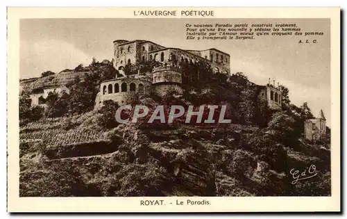 Cartes postales L&#39Auvergne Poetique Royat Le Paradis