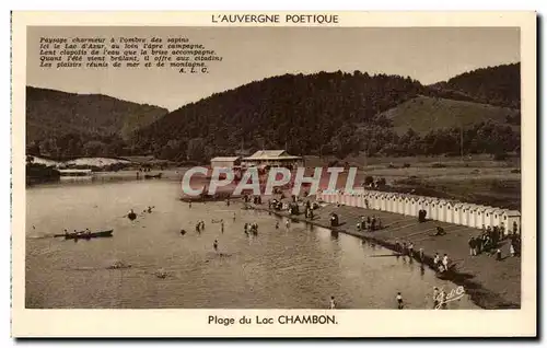 Cartes postales L&#39Auvergne Poetique Plage Du Lac de Chambon