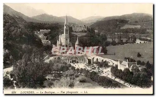 Cartes postales Lourdes La Basilique Vue Plongeante