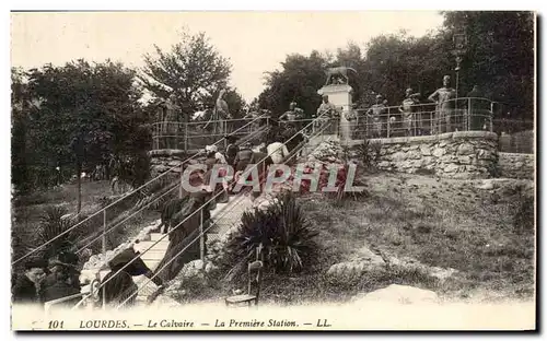 Cartes postales Lourdes Le Calvaire La premiere station