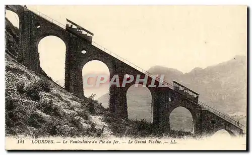 Ansichtskarte AK Lourdes Le Funiculaire du pic du Jer Le Grand Viaduc