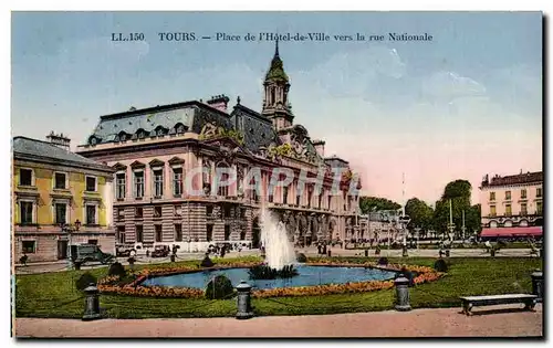 Cartes postales Tours Place de L&#39Hotel de Ville vers la Rue Nationale