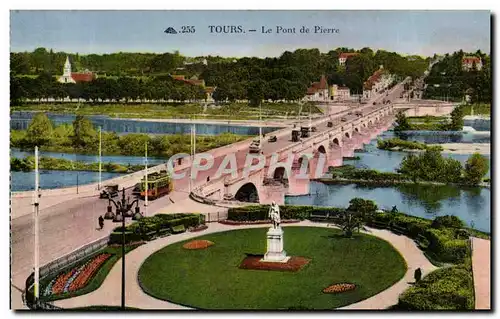 Cartes postales Tours Le pont de pierre