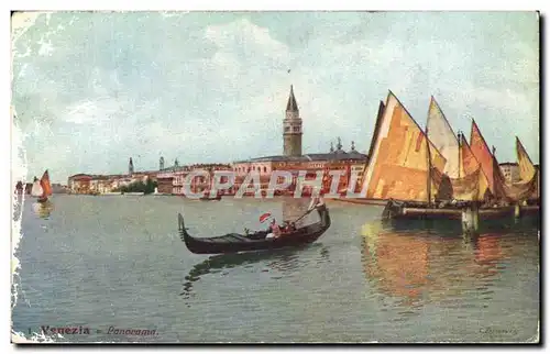 Cartes postales Venezia Panorama Bateaux