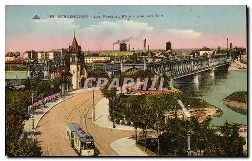 Ansichtskarte AK Strasbourg Les Ponts du Rhin Vue Vers Kehl