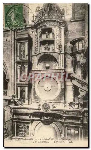 Cartes postales Strasbourg La Cathedrale L'Horloge