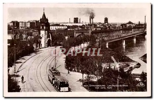 Ansichtskarte AK Strasbourg Les Ponts du Rhin vue vers Kehl