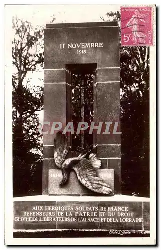 Ansichtskarte AK Aux Heroiques Soldats De France Defenseurs De La Patrie et Du Droit Foret de Compiegne Militaria