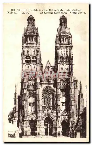 Cartes postales Tours La Cathedrale Saint Gatien