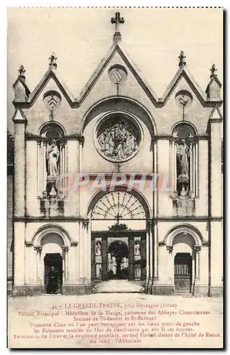 Cartes postales La Grande Trappe Pres Mortagne Portail Principal Medaillon De La Vierge Patronne Des Abbayes Cis