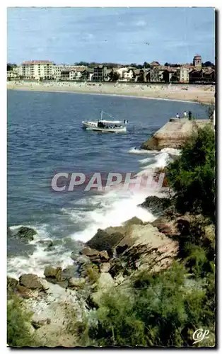 Cartes postales Saint Jean De Luz La Plage Vue Prise de Ciboure Bateau