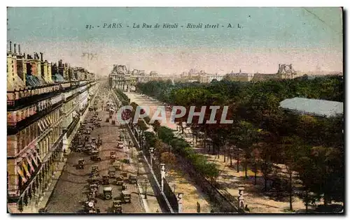 Ansichtskarte AK Paris La Rue de Rivoli Louvre