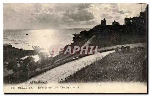 Cartes postales Biarritz Effet De Nuit Sur L&#39Atalaye