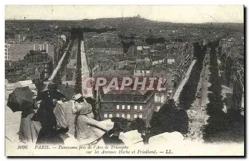 REPRO Paris Panorama Pris De L&#39Arc De Triomphe Sur Les Avenues Hoche Et Friedland