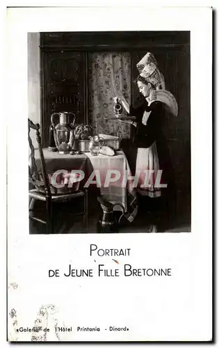 Cartes postales moderne Portrait De Jeune Fille Bretonne Galerie De L&#39Hotel Printania Dinard