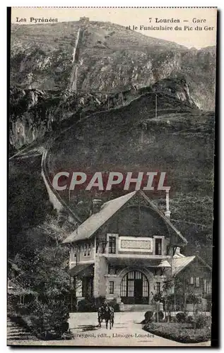 Cartes postales Les Pyrenees Lourdes Gare Et Le Funiculaire Du Pic Du Ger