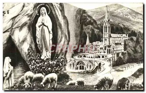 Cartes postales lourdes La Basilique Et L&#39Apparition