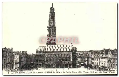 REPRO La Grande Guerre Arras L&#39hotel De Ville Et La Petite Place The Rowm Hall