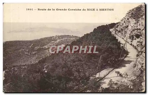 Cartes postales Route de la Grande Corniche de Nice a Menton