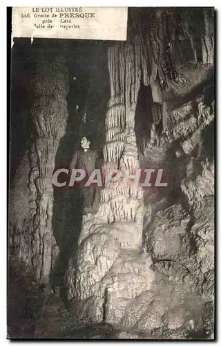 Cartes postales Le Lot Illustre Grotte de Presque pres cere Salle des Draperies