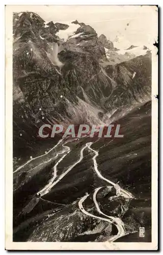 Moderne Karte Val d&#39Isere Route du Col de l&#39Iseran Les Lacets et Glaciers ou Massif de Tsauteleine