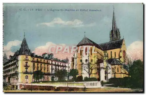 Cartes postales Pau L'Eglise St Martin et Hotel Gassion