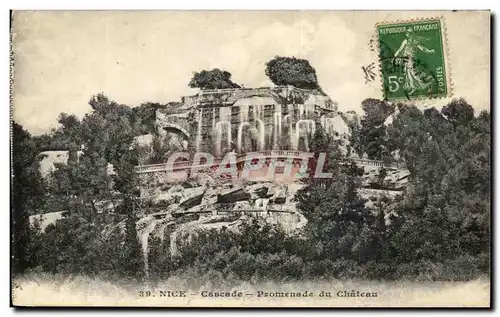 Cartes postales Nice Cascade Promenade du Chateau