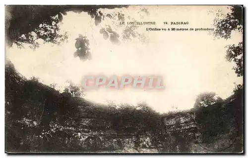 Cartes postales Le Lot Illustre Padirac L'Orifice vu a 25 metres de profondeur