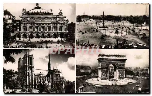 Cartes postales moderne Paris I&#39Opera Place de la Concorde Notre Dame L&#39Arc de Triomphe