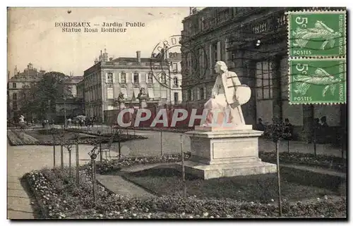 Ansichtskarte AK Bordeaux Jardin Publc Statue Rosa Bonheur