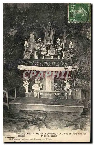 Cartes postales la Foret de Mervent la Grotte du Petre Monfort Vue interieure