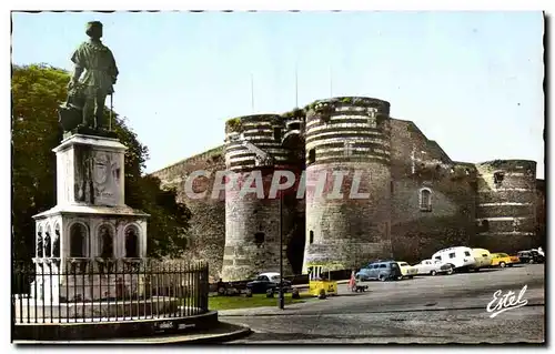 Moderne Karte Angers le Chateau et la Statue du Roi Rene