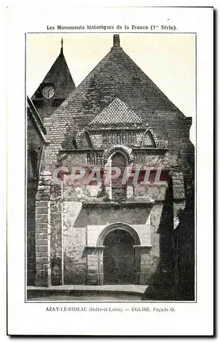 Cartes postales Azay Le Rideau Eglise Facade