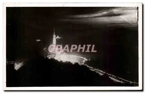 Cartes postales Lourdes La Basilique Illuminee