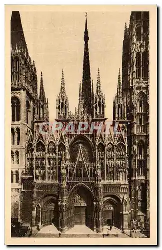 Ansichtskarte AK Rouen Facade Principale de la Cathedrale