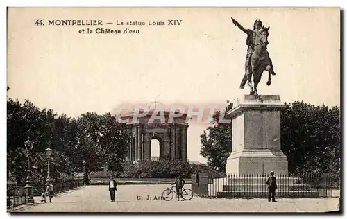 Ansichtskarte AK Montpellier La statue Louis XIV et le Chateau d&#39eau