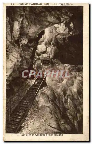 Cartes postales Puits De Padirac Le Grand Dome Escalier Et Cascade Stalagmitique