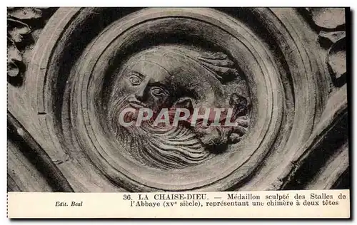 Cartes postales La Chaise Dieu Medaillon Sculpte Des Stalles De L'Abbaye