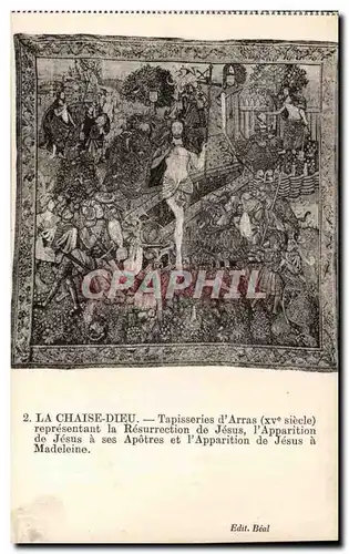 Cartes postales La Chaise Dieu Tapisseries d'Arras representant la Resurrection de Jesus l'Apparition de J