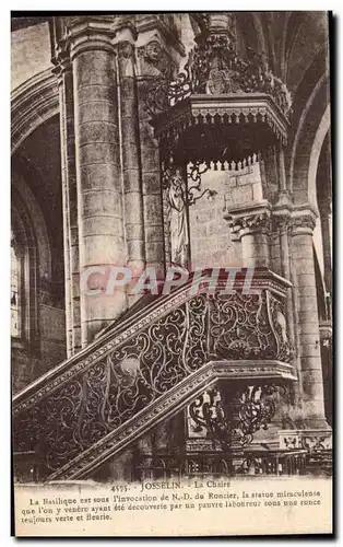 Cartes postales Josselin La Chaire La Basilique est sous l&#39invocation de du Roncier la Statue Miraculeuse