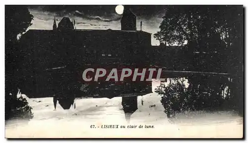 Cartes postales Lisieux au clair de lune