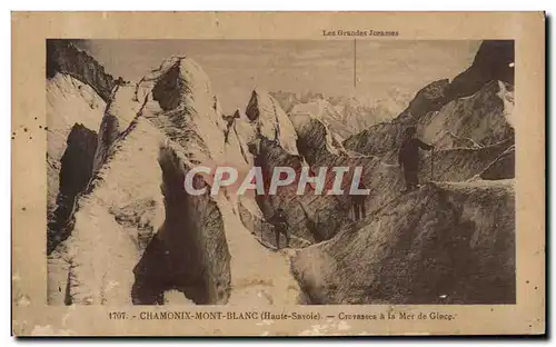 Cartes postales Chamonix Mont Blanc Crevasses de la Mer de Glace Alpinisme