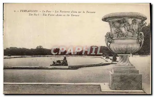 Cartes postales Versailles Le Parc Les Parterres d&#39eau sur la Terrasse