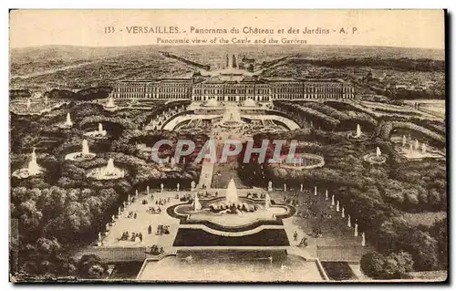 Ansichtskarte AK Versailles Panorama du Chateau et des Jardins