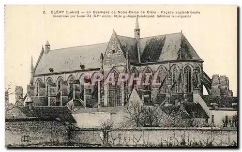 Cartes postales Clery La Basilique De Notre Dame De Clery Facade Septentrional