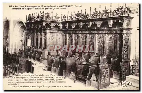 Cartes postales Montbenoit Interieur de l&#39eglise Stalles de gauche