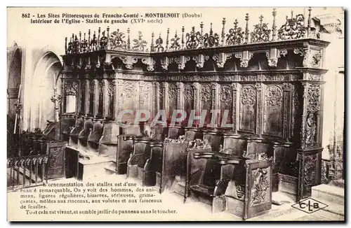 Cartes postales Montbenoit Interieur de l'eglise Stalles de gauche