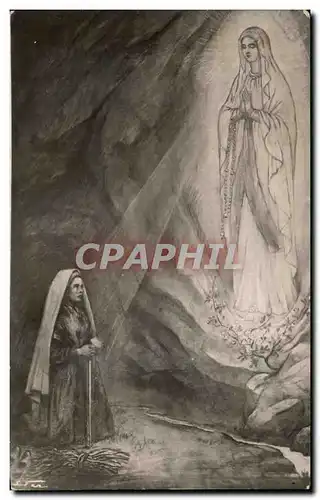 Ansichtskarte AK Souvenir De Lourdes L&#39Apparition Sainte Bernadette Soubirous A La Grottr De Massabielle