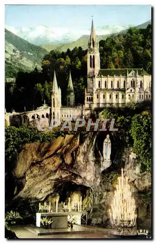 Cartes postales Loudres La Grotte Et la Basilique The grotte and The Basilica